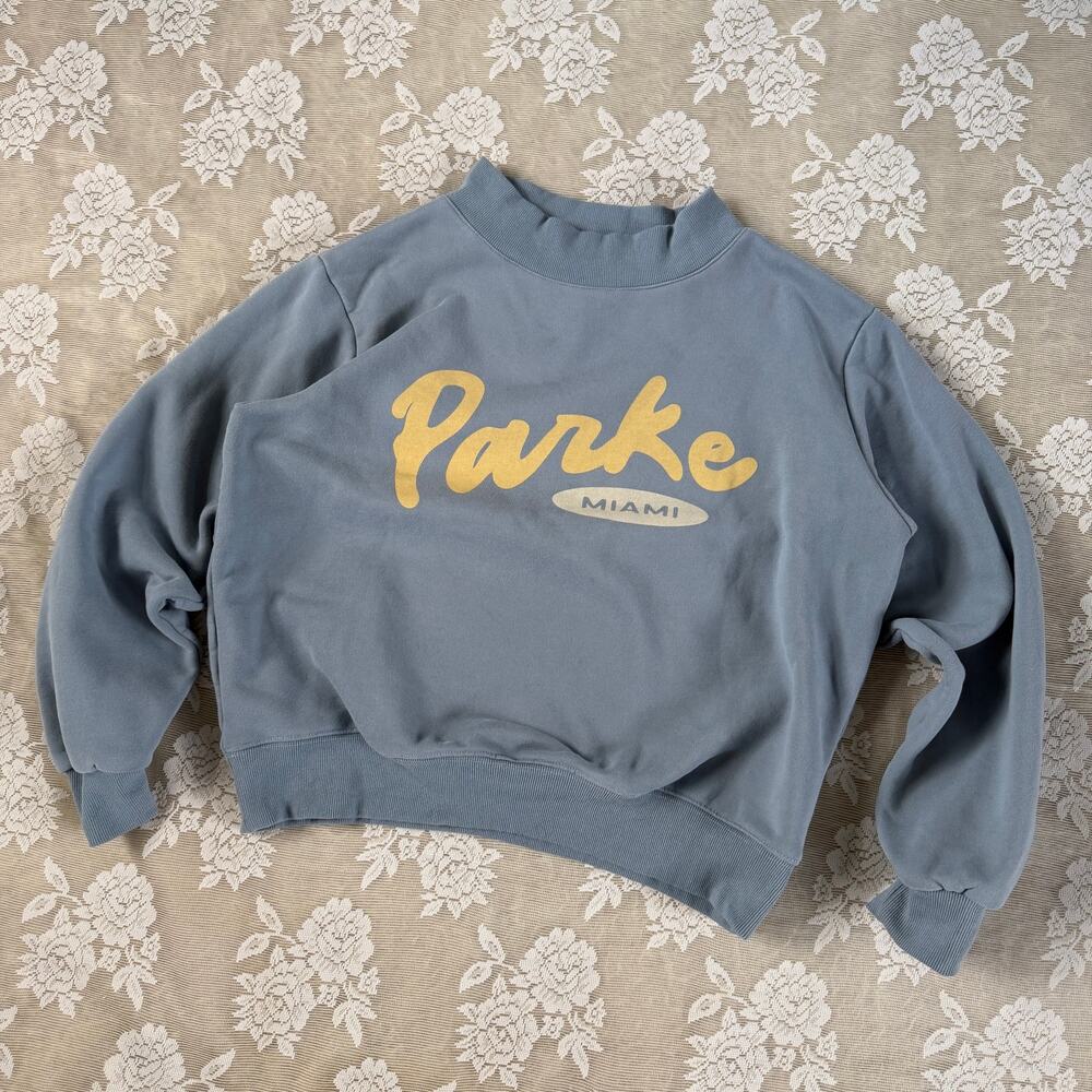 Parke Miami Mock Neck Sweatshirt Blue S/M